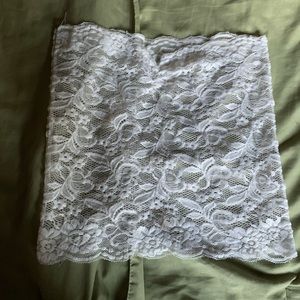 Y2k white lace tube top
